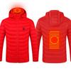 Heating Jacket Stand Collar Pockets 2 Heating Areas 3 Levels Adjustable Hooded Coat for Men