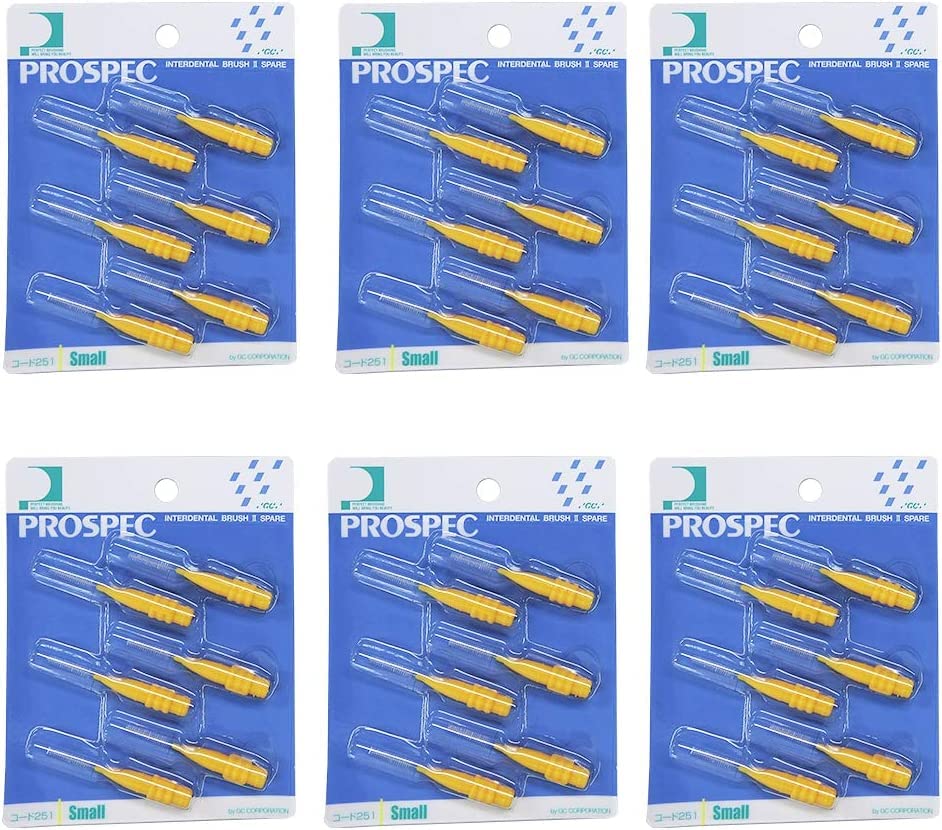 

Prospec Interdental Brush 2 Spare Brush Only 6 Pieces x 6 Pack S Yellow