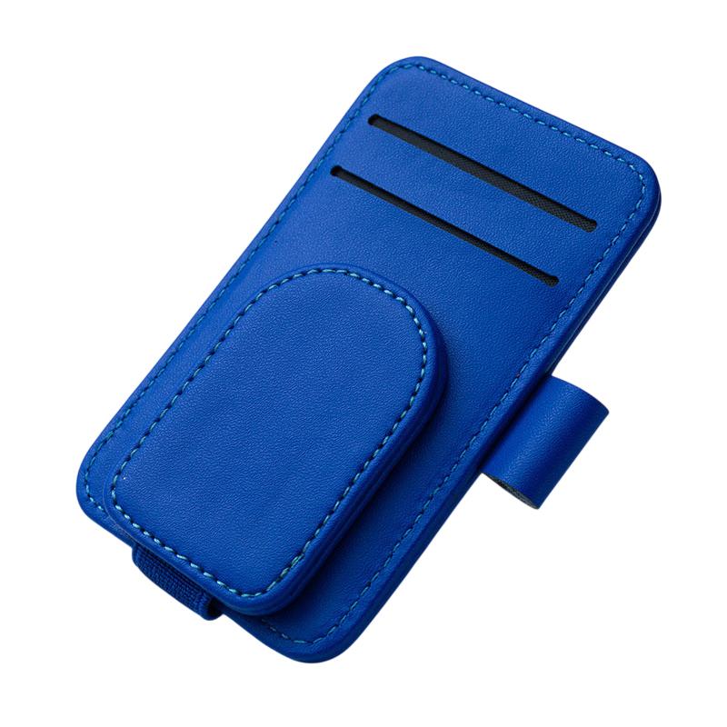 Multifunctional Pu Leather Car Sun Visor Glasses Holder Creative Sunshade Sunglasses Storage Case Magnetic Clip Pen Card Holder