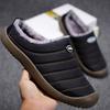 Warm Fleece-Lined Indoor Slippers Men Women Winter Home Shoes Rubber Sole Non-Slip Cotton Upper Large Size