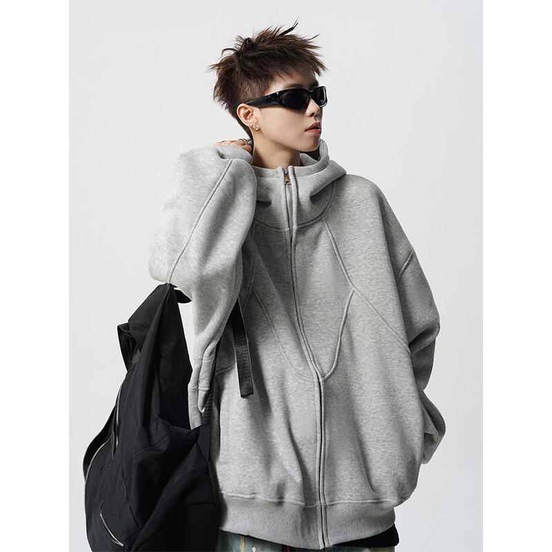 QOTRIOCK Irregular Spliced Hoodie Jacket