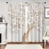 2pcs White Magnolia and Gold Stem Floral Light-Filtering Curtains – Perfect for Bedroom Living Room Office and Home Decor