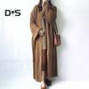 Spring Autumn Women Loose Fit Long Sweater Coat Long Sleeve Solid Color Ankle Length Open Front Knitting Cardigan Outwear