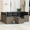 Vidaxl 7-Cz. Set da Giardino con Cuscini, Grigio