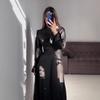 Women's Solid Color Long Sleeves Tied Lantern Sleeves Long Dress