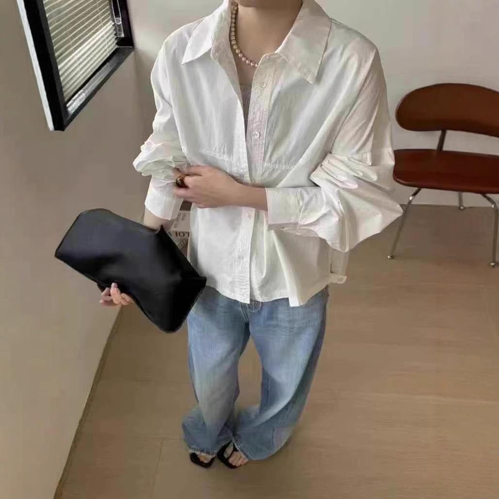 

Women s French Style Long-Sleeve Spring Shirt – 2025 Fashionable & Loose Fit Large