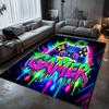 Neon Gamer Graffiti Carpet Waterproof Gaming Room Floor Mat Living Room Bedroom Aesthetic Decor Non Slip Home Rug