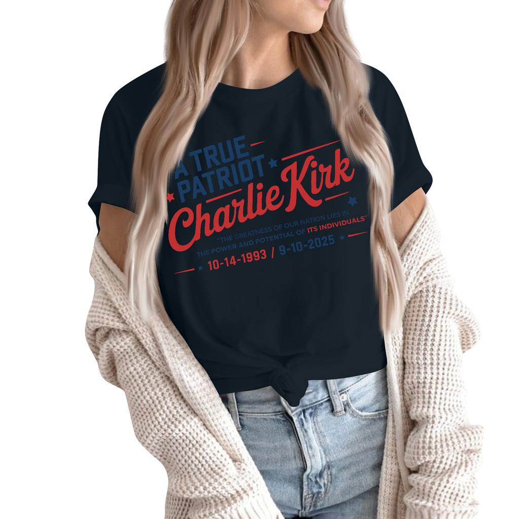 Women's Fashion Casual Printed Short Sleeve Round Neck Pullover Tops