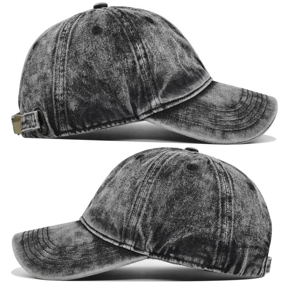 Solid Color Washed Denim Baseball Cap Vintage Retro Snapback Hat for Men & Women, Adjustable Sun Protection Cap in 8 Colors