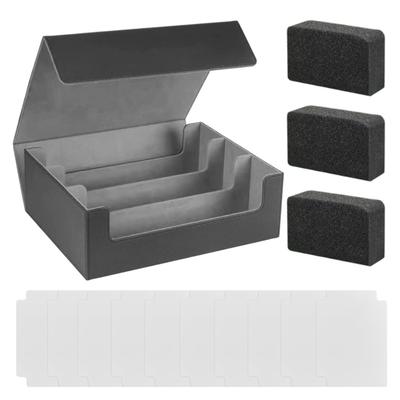 Magnetic Deck Case for Trading 3 Holds 1800 Large Made of PU Compatible with Magnetic Box Card Card Storage Hard Easy To Clean Cards, Rows, Cards,