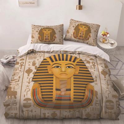 Africa Egypt King Queen Duvet Cover Egyptian Pharaoh Bedding Set for Teens Adults Ancient Frescoes 2/3pcs Polyester Quilt Cover