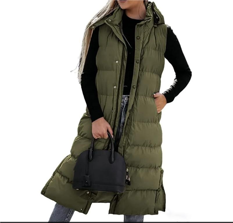 Damen Winterjacke mit Kapuze, Parka, Steppweste, Übergröße, Winterjacke, Parka, Steppweste, Casual