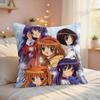 Kkanons Anime Cute Cushion Cover Silky Short Plush Invisible Zipper Dustproof Sofa Pillow Case For Home Decor