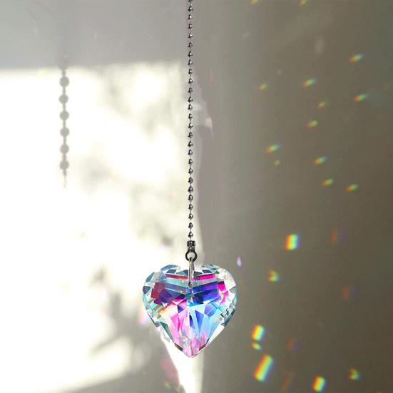 1/6 pezzi finto cristallo acchiappasole decorazione appesa con catena interno esterno casa giardino colorato arcobaleno creatore prisma pendente ornamento