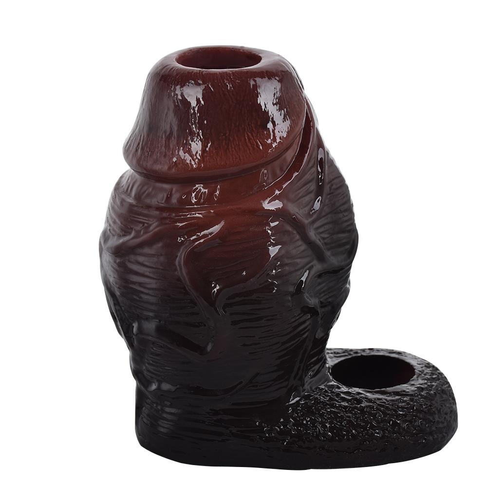 Realistic Cock Sleeve Penis Condom Extender Enlarge Dildo Strap On Toy for Gay Femdom Couples