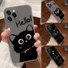 Cute Cat Hello Case For Apple iPhone 17 16 15 14 13 12 11 Pro Max 16 Plus 16E 17Air 17Pro Phone Cover Silicone Funda Black Cats