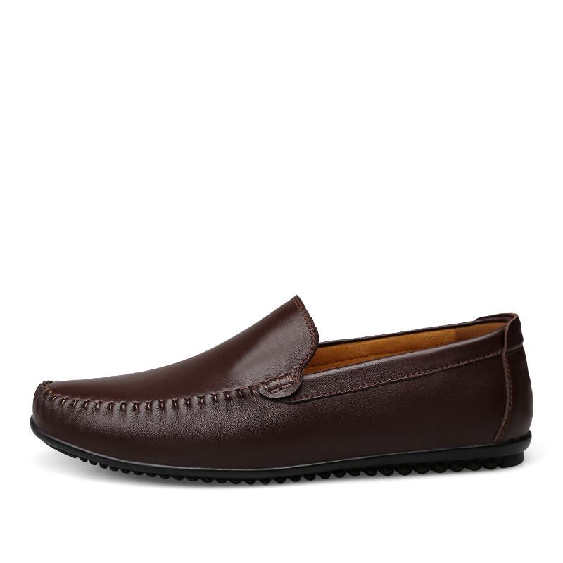 Fashion Soft Luxury Brand Flats Leather Men's All-match Loafers Slip-On Comfortable Walking Shoes Classic Business Casual Shoes for Men