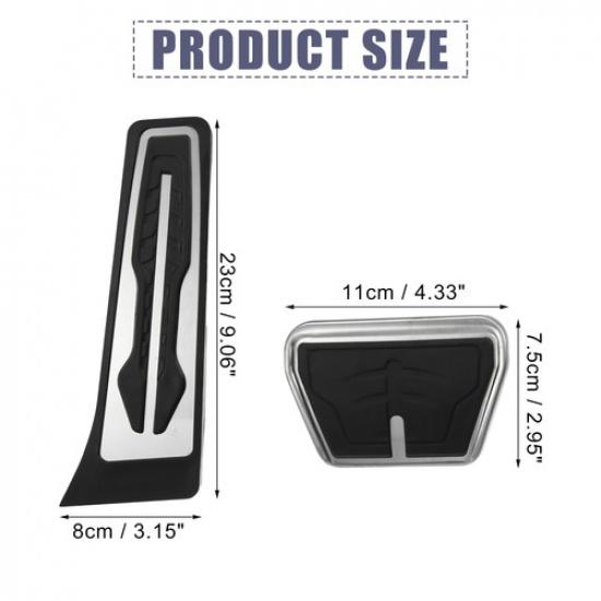 2 Pcs Accelerator Pedal and Brake Pedal Cover Set for BMW X3 X4 Metal Rubber