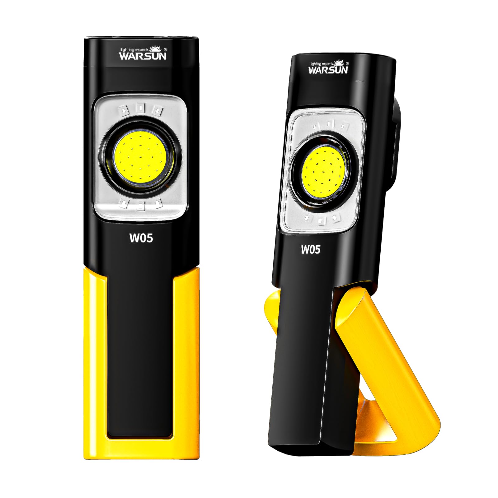 

WARSUN W05 LED Work COB Rechargeable Work Light with Magnetic Foldable Work Portable Flashlight with Rotating 6 Lighting for Emergency Power чёрный