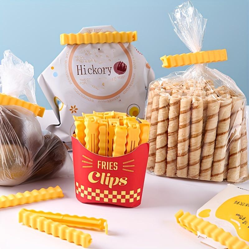 12 Cute French-Fries-Shaped Bag Fries Clips To Seal Opened Food Packages Fun Bag Clips For Food In A Magnetic Box Cute Kitchen Accessories