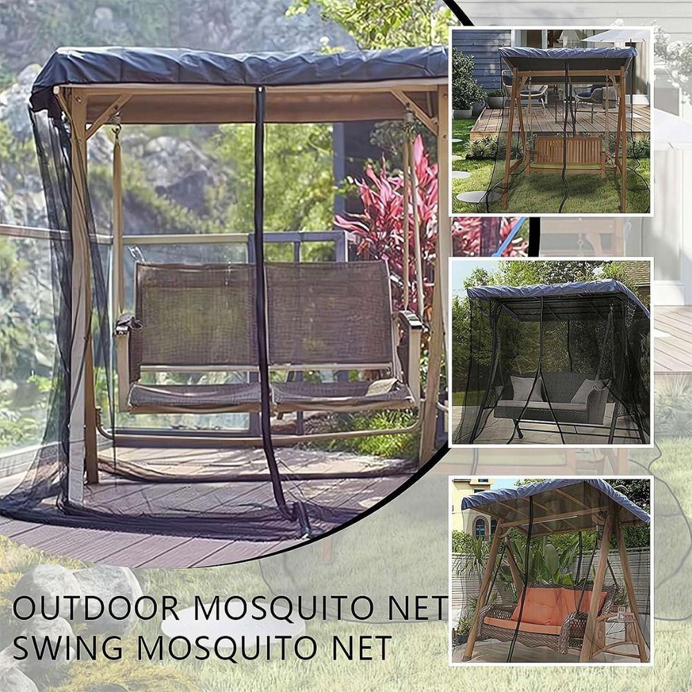 Breathable Patio Swing Mosquito Net Zipper Mosquito Barrier Cover Durable Swing Chair Cover