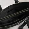 YOISA Briefcase, Premium Business Tote Bag for Men and Women, A4 Size Fit, Black, with Shoulder Strap, Genuine Cowhide Leather, Brass Zipper, Perfect