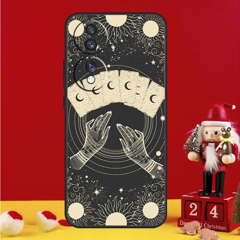 Étui à dessin Divination Lune Étoiles Mains Pour Honor Magic 8 5 6 7 Pro Honor Win RT 50 70 90 200 400 Lite X8c X9b X9c X9a X9d Housse