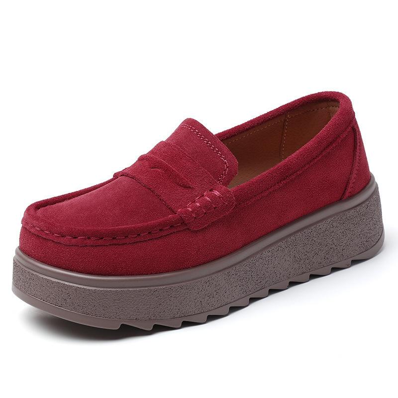 Large size autumn British style women's shoes wedge heel single shoes women's high heel soft sole heightening shoes platform rocking shoes 2026