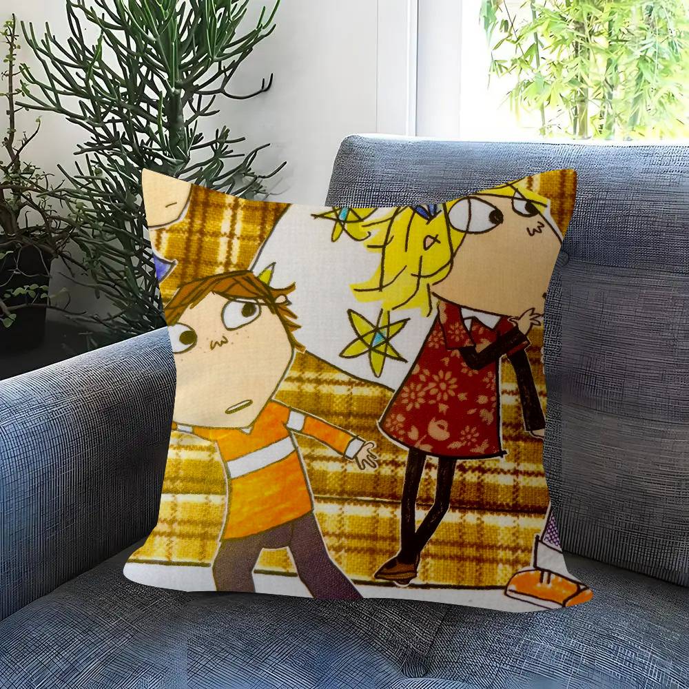 Cushion Cover Car Throw Pillow Case For Sofa Car Christmas Gift Anime C-Charlies L-Lola