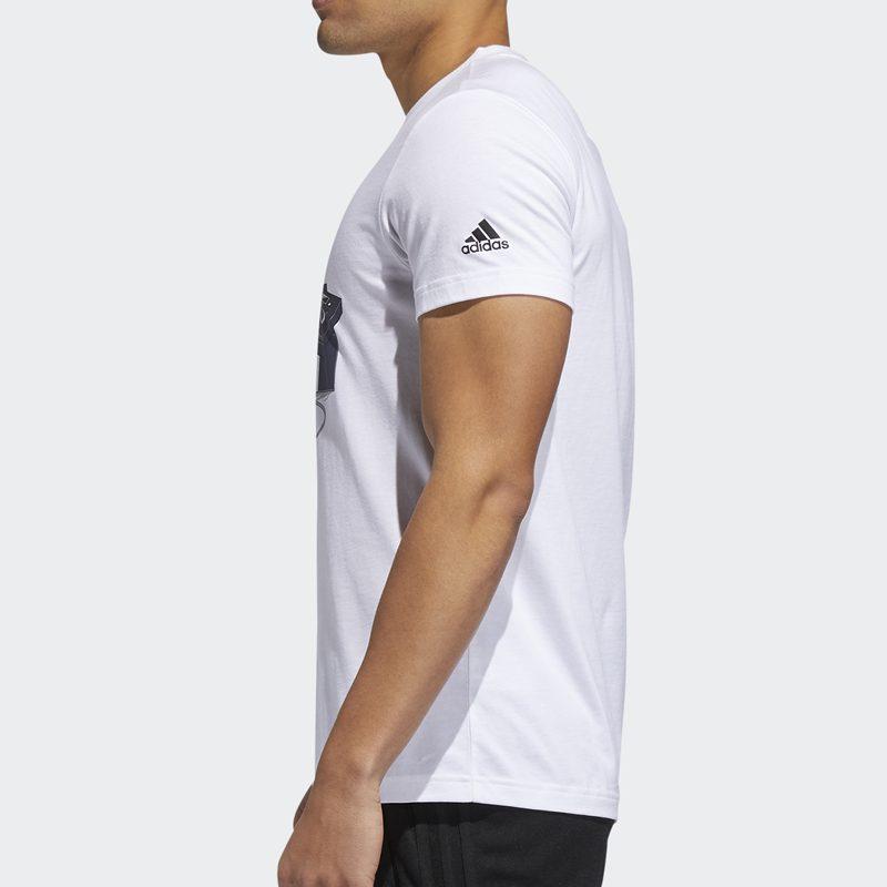 Adidas T Shirts Men's White Crew Neck Moderate Straight Fit FT2823