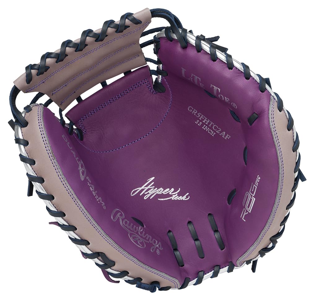 Rawlings Baseball HYPER TECH COLOR SYNC 33 Throw Glove, Softball, GR5FHTC2AF, Catcher's Glove, Purple/Gray, Inches, Right-Handed