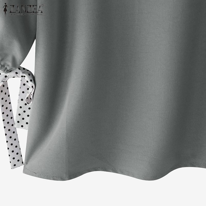ZANZEA Blusa holgada casual de verano para mujer con cuello redondo y manga 3/4