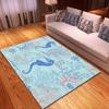 Seahorse Area Rug Coastal Seaside Seahorse Starfish Coral Shell Pattern Nautical Beach Themed Map Carpet for Living Room Kitchen