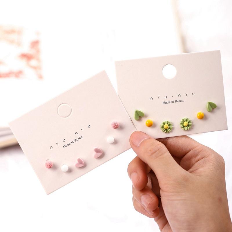 New ceramic jewelry, cute and fresh earrings, ear piercing care, no need to remove earrings when sleeping, gift for female students, steel pins