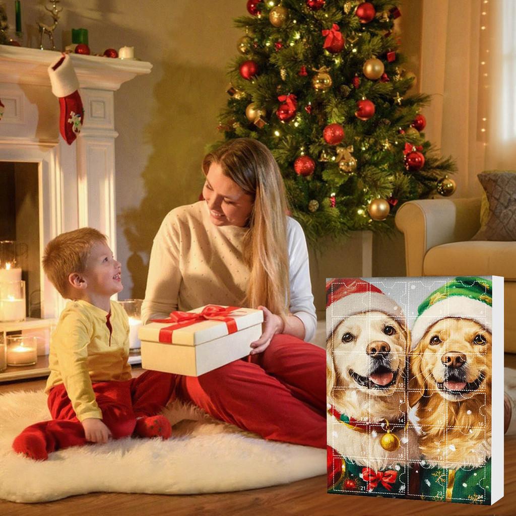 Christmas Pet Dog Advent Calendar Acrylic Hanging Ornaments For Holiday Decor And Gifts