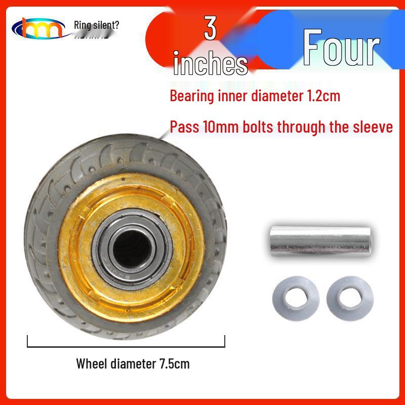 Schwerlast-Gummi-Lenkrollen mit Bremse - Doppelt gelagert, Größen 3/4/5 Zoll