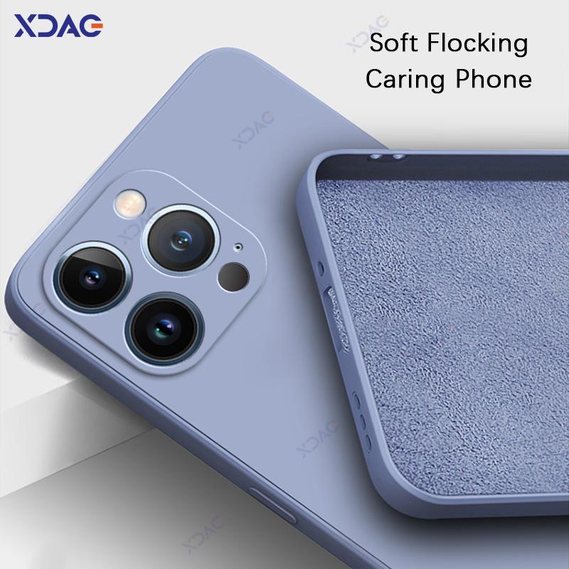 Luxury Case Covers for iPhone 12 13 Pro Max Mini 360 Edge Protective Square Liquid Silicone Mobile Phone Shield Housing