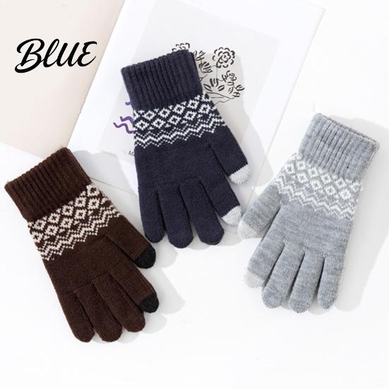 Wind Resistant Thermal Gloves for Outdoor Activities Knit Gloves Thickened Velvet Lining And Elastic Ribbed Cuffs Sports Skiing Extreme Cold