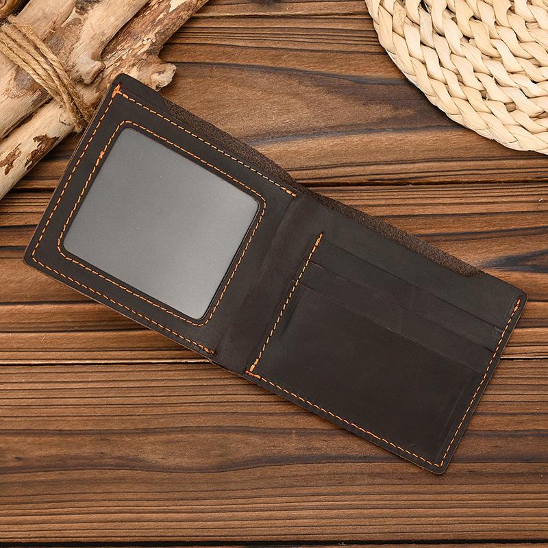 Slim Wallets Man Genuine Leather Bifld Card Holder Small Bsuiness Short Purse Vintage Fashion Dropshipping Male Wallets Thin
