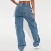 Women's High Waist Washed Women's Jeans Fashionable Versatile Straight Leg Pants