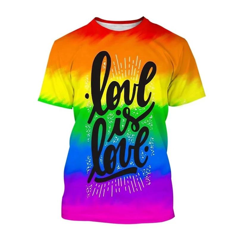 Summer Happy Pride Day Rainbow 3D Print T-Shirts Men Women Short Sleeve T Shirt Oversized Harajuku Y2k Tees Tops Kids Clothing
