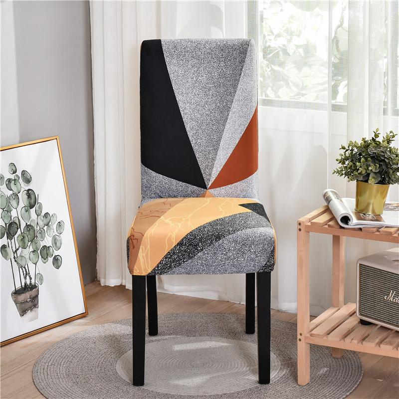 Geometric Elastic Dining Chair Cover Universal Slipcovers Chair Case Stretch Seat Cover for Wedding Hotel Banquet Living Room