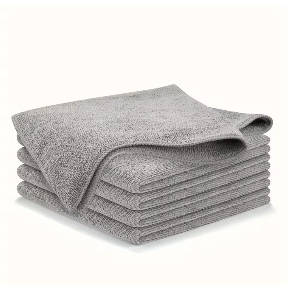 

5/10pcs Kitchen Towel, Ultra-fine Fiber Light Gray Cleaning Cloth Set, Absorbent, Soft And Stain-removing Cloth