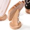 Elegant Goat Horn Shaped Jewelry Holder Rubberwood Crafted Jewelry Stand with Unique Goat Horn Layers for Jewelry Stores