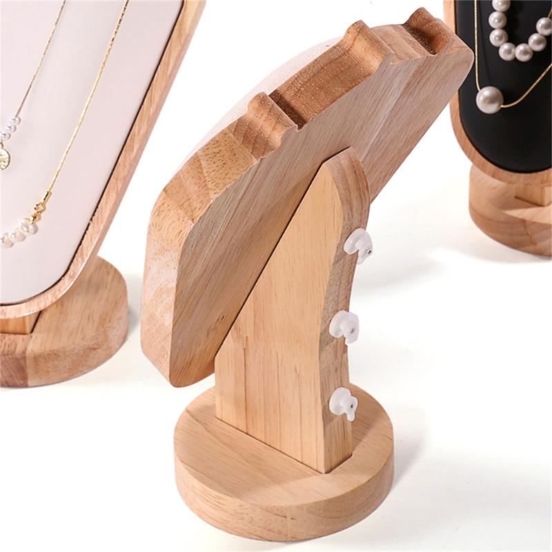 Elegant Goat Horn Shaped Jewelry Holder Rubberwood Crafted Jewelry Stand with Unique Goat Horn Layers for Jewelry Stores