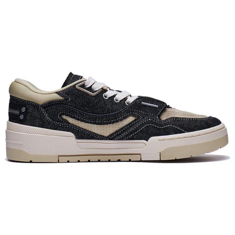 Li Ning 001 BTC PRM Cushioning, Wear Resistant Low Top Skateboard Shoes Men's Black AGCT219-1