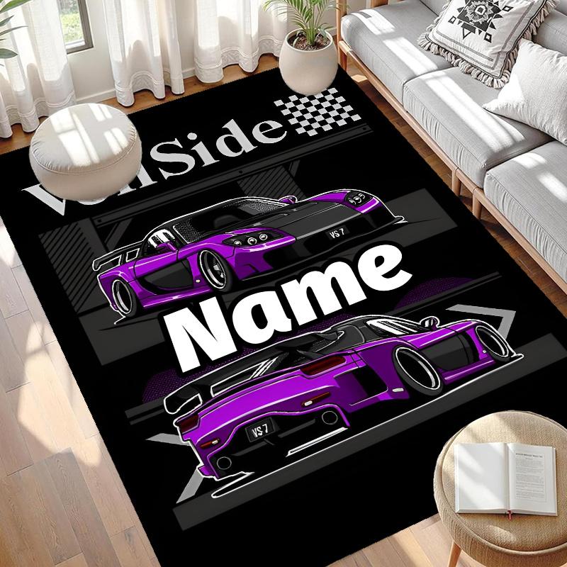 Custom Name Personalized Fast & Furious Print Carpet, Versatile Home Decor Rug, for Playroom, Apartment, Balcony, Entryway, Hallway Gift
