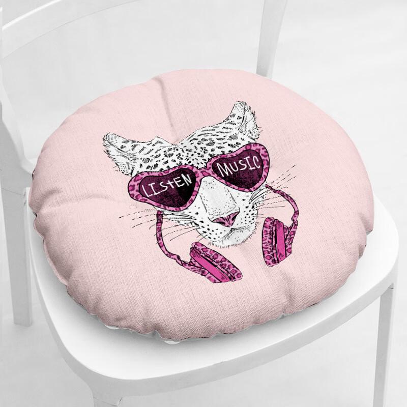 OEING Leopard Head Printed Cotton Linen Cushion