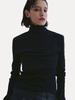 Uusoo Shirred Bustier Turtleneck Long Sleeve_ Black