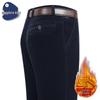 Calças Masculinas de Veludo Cotelê Grosso para Outono/Inverno - Casual Solto para Meia-Idade e Idosos.